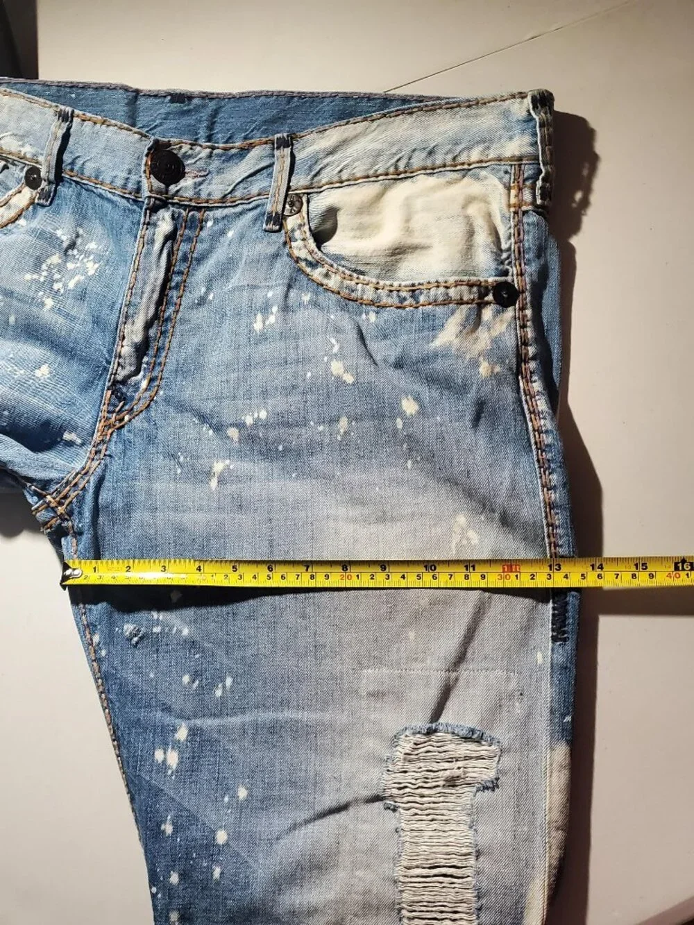 True Religion Ricky Super T  Made in USA distressed Sz 42